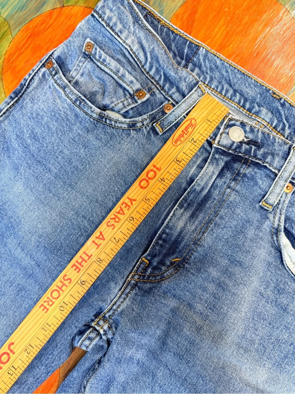 Levi Strauss & Co Blue 514 Straight Denim Jeans Medium Wash Men's 32WX30L Pull O